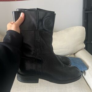 Giorgio Armani Leather Zip Boots